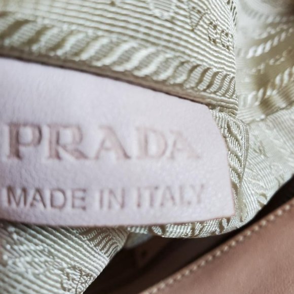 Prada XL bag beige peach Pink orange Leather double handle Tote tie dyed edition - Picture 15 of 16